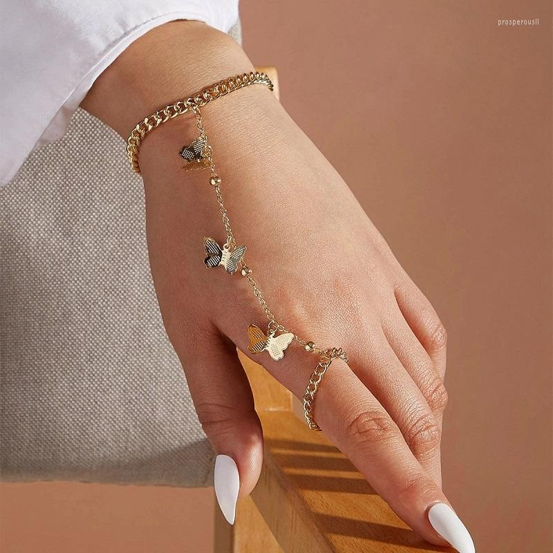 Link Bracelets Fashion Butterfly Bracelet For Women Gold Color Charm Wrist Finger Ring Vintage Boho Accessories 1pcs
Link Bracelets Fashion Butterfly Bracelet For Women Gold Color Charm Wrist Finger Ring Vintage Boho Accessories 1pcs