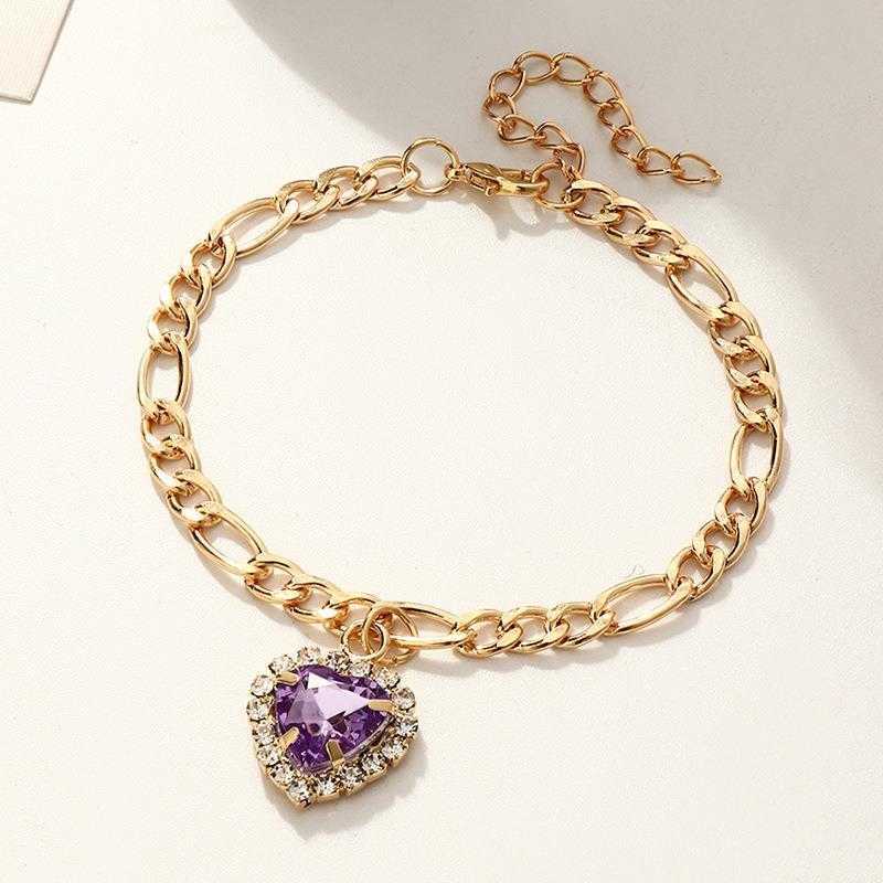 Fashion Ornament Charm Simple Fully Jeweled Loving Heart Zircon Bracelet Personalized Creative Peach
Fashion Ornament Charm Simple Fully Jeweled Loving Heart Zircon Bracelet Personalized Creative Peach