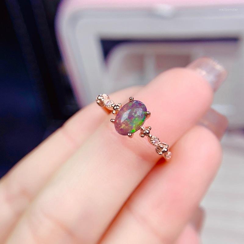 Cluster Rings Luxury Atmosphere Selling Style Black Opal Ring 925 Silver Women's Noble And Elegant
Cluster Rings Luxury Atmosphere Selling Style Black Opal Ring 925 Silver Women's Noble And Elegant