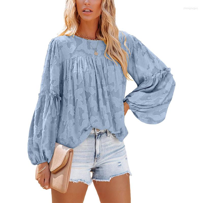 Women's T Shirts Women Fresh Sweet Style Tops Lantern Sleeves Round Neck Floral Pleated Blouse Spring Autumn Chiffon Ladies Loose Clothes, Light purple
Women's T Shirts Women Fresh Sweet Style Tops Lantern Sleeves Round Neck Floral Pleated Blouse Spring Autumn Chiffon Ladies Loose Clothes, Light purple