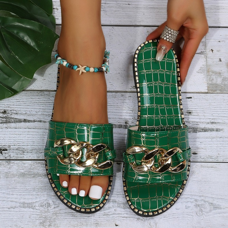 Slippers Fashion Sexy Chain Lock Solid Color Plus Size Summer Style Roman Style Flat Outdoor Female Slippers Women Sandals 230509, Deep blue
Slippers Fashion Sexy Chain Lock Solid Color Plus Size Summer Style Roman Style Flat Outdoor Female Slippers Women Sandals 230509, Deep blue