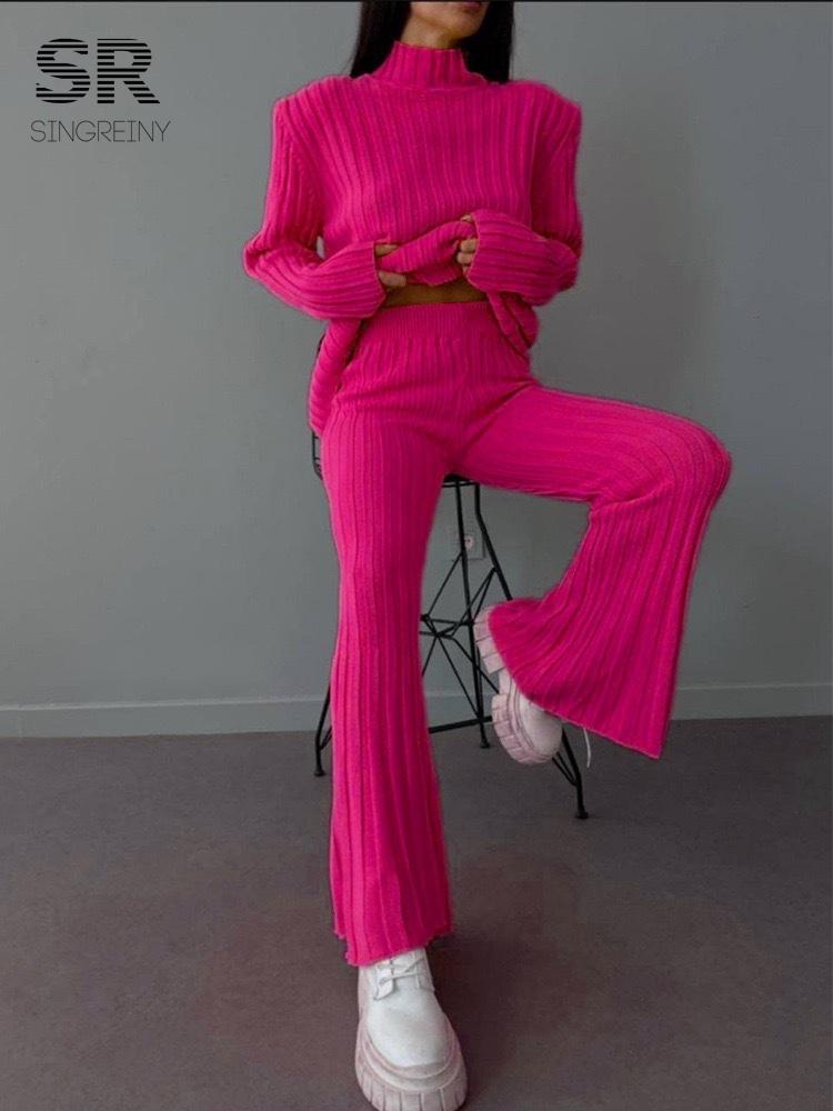 Pants SINGREINY Knit Two Piece Outwear Sets Women Elastic Turtleneck Long Sleeve Tops Wide Leg Long Flare Pants Casual Sweater Suits, Apricot
Pants SINGREINY Knit Two Piece Outwear Sets Women Elastic Turtleneck Long Sleeve Tops Wide Leg Long Flare Pants Casual Sweater Suits, Apricot