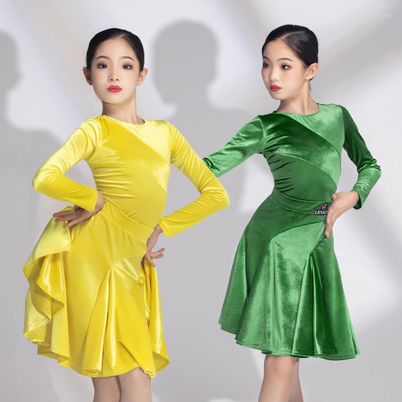 Stage Wear Children Latin Dance Performance Costumes Long Sleeved Skirts Suit Chacha Samba Tango Girls Practice Clothes DQS8338, Yellow
Stage Wear Children Latin Dance Performance Costumes Long Sleeved Skirts Suit Chacha Samba Tango Girls Practice Clothes DQS8338, Yellow