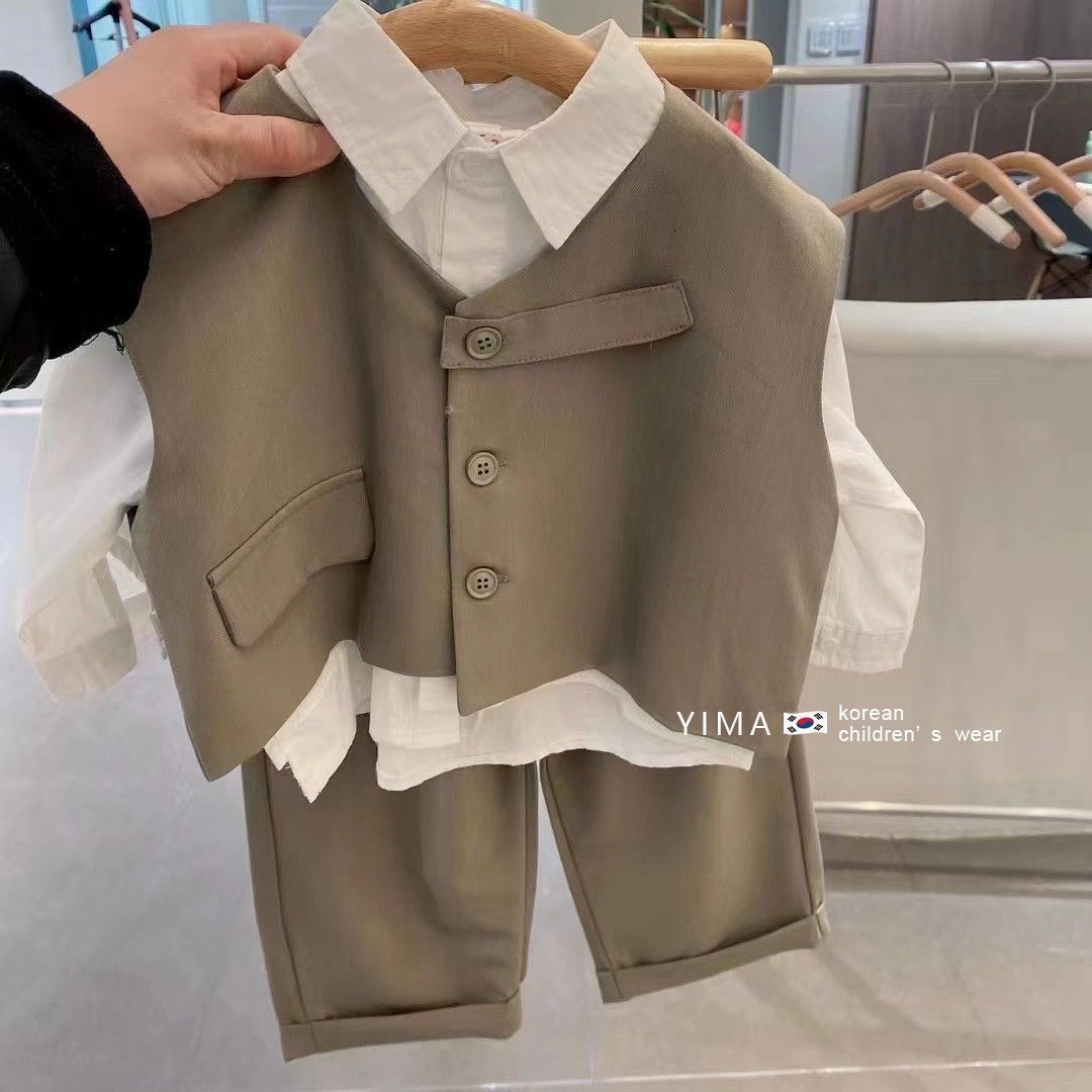 Sets Suits Boys Suit Spring Autumn Kids Clothes Casual Waistcoat and Shirt Pants Three Piece Set Turn down Collar Children Jackets 230508, Black
Sets Suits Boys Suit Spring Autumn Kids Clothes Casual Waistcoat and Shirt Pants Three Piece Set Turn down Collar Children Jackets 230508, Black