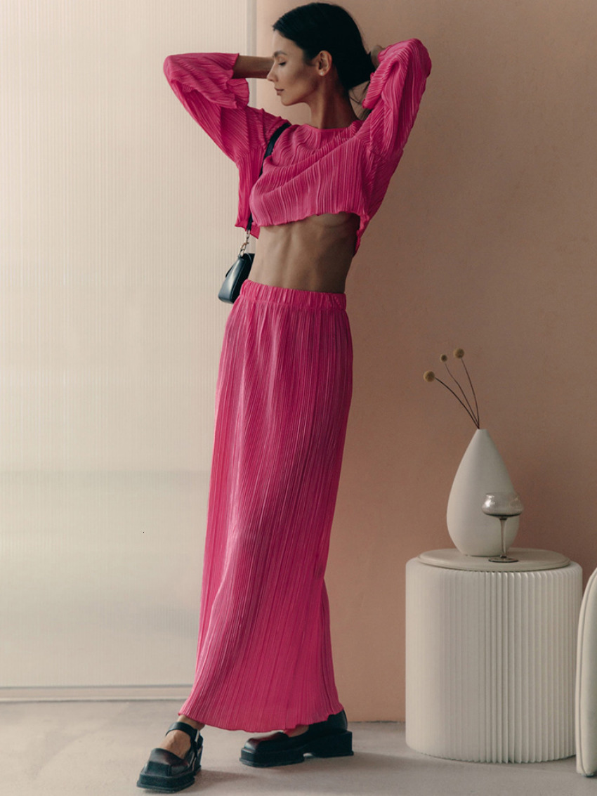 Two Piece Dress Bornladies Pleated Long Skirt Set Flare Sleeves Crop Shirts Elastic Waist Suit Sets Spring Summer Matching 230508, Blue
Two Piece Dress Bornladies Pleated Long Skirt Set Flare Sleeves Crop Shirts Elastic Waist Suit Sets Spring Summer Matching 230508, Blue