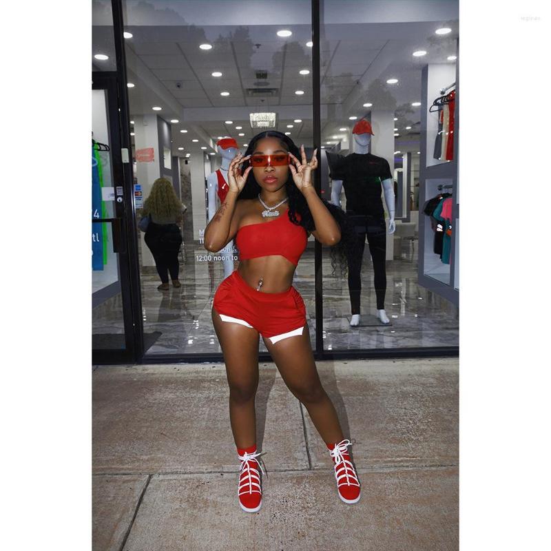 Women's Tracksuits Casual Short Summer Outfits For Women 2023 Sexy One Shoulder Crop Top Slit Shorts Skinny Sport 2 Piece Set Streetwear Y2K, Red
Women's Tracksuits Casual Short Summer Outfits For Women 2023 Sexy One Shoulder Crop Top Slit Shorts Skinny Sport 2 Piece Set Streetwear Y2K, Red