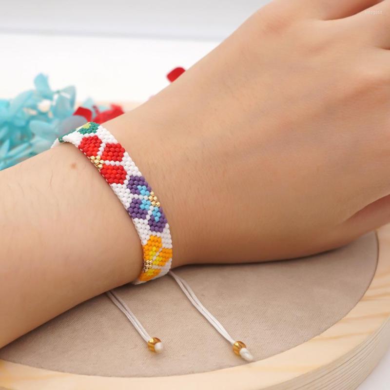 Strand Beaded Bracelet Three Flowers Rainbow Fashion Simplicity Versatile Pattern Hand Knit Adjustable Bohemian Rice Bead
Strand Beaded Bracelet Three Flowers Rainbow Fashion Simplicity Versatile Pattern Hand Knit Adjustable Bohemian Rice Bead