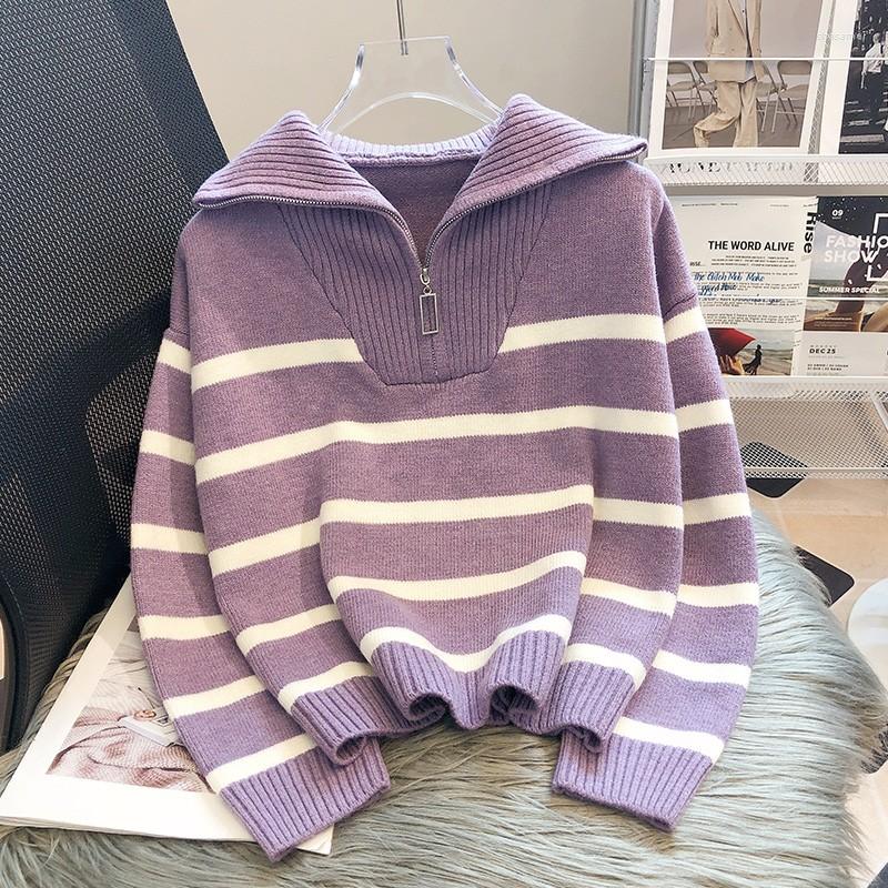 Women's Sweaters Casual Stripe Knitted Sweater 2023 Autumn Winter Fashion Vintage Zipper Pullover Women's Long Sleeve Tops Loose Chic, Beige
Women's Sweaters Casual Stripe Knitted Sweater 2023 Autumn Winter Fashion Vintage Zipper Pullover Women's Long Sleeve Tops Loose Chic, Beige