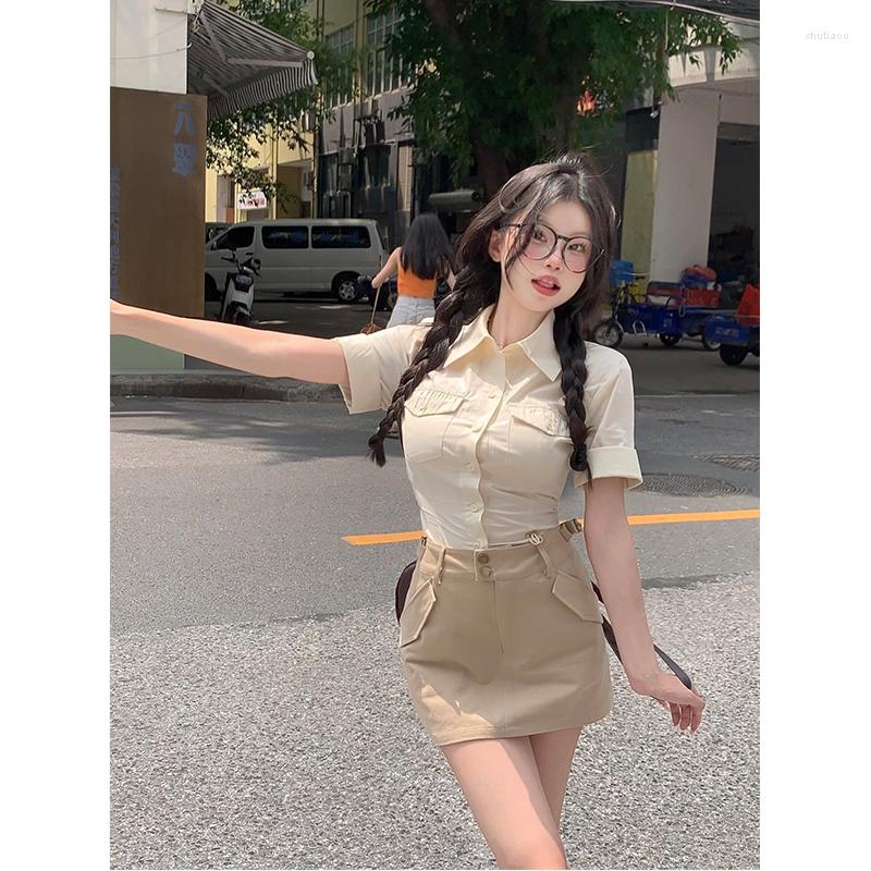 Work Dresses Sweet And Girl Style Suit Women' Turn-down Collar Short-sleeved Shirt High Waist Wrap Hip Mini Skirt Fashion Two-piece Set, 2pc set
Work Dresses Sweet And Girl Style Suit Women' Turn-down Collar Short-sleeved Shirt High Waist Wrap Hip Mini Skirt Fashion Two-piece Set, 2pc set