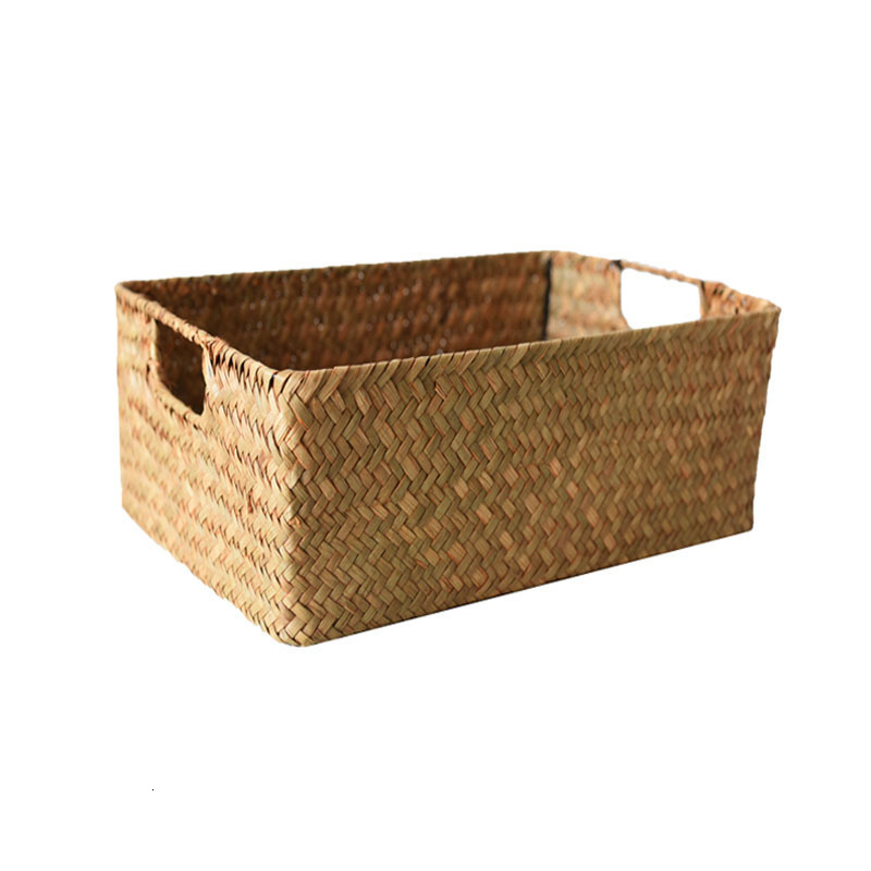 Storage Baskets Natural large woven seaweed basket straw wicker for home dining tables fruits bread towels small kitchen storage containers 230508