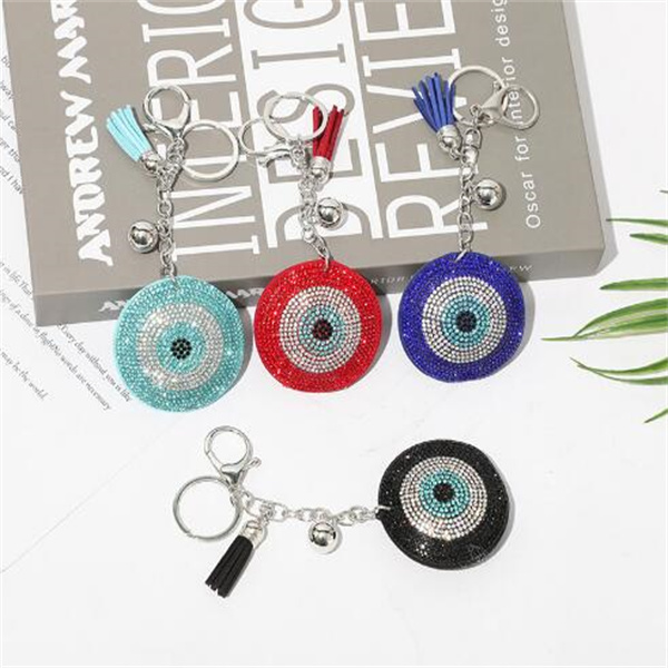 Turkey Eyes Crystal Keychains Keyring for Women Keychain Blue Gold Color Key Chain Bag Accessories Jewelry llaveros ojo turco GC2105