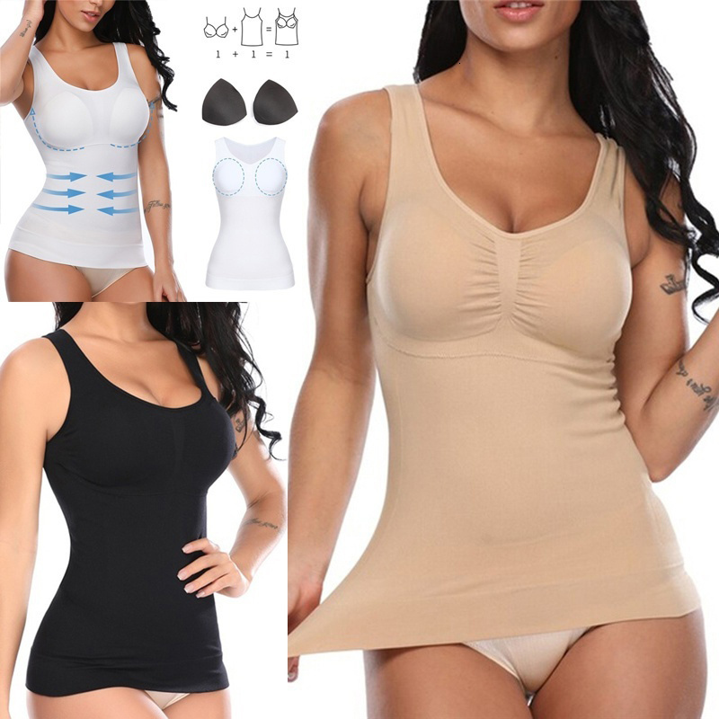 Women' Shapers Women Shaper Slim Push Up Plus Size Bra Cami Tank Top Body Shaper Removable Shaper Underwear Slimming Vest Corset Shapewear 230509, White
Women' Shapers Women Shaper Slim Push Up Plus Size Bra Cami Tank Top Body Shaper Removable Shaper Underwear Slimming Vest Corset Shapewear 230509, White