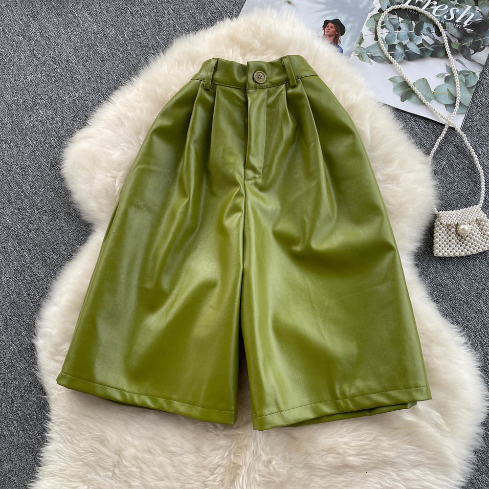 Women' Shorts Clothland Women Fashion PU Leather Shorts Elastic Waist Side Pockets Knee Length Shorts Mujer SA53 230509, Green
Women' Shorts Clothland Women Fashion PU Leather Shorts Elastic Waist Side Pockets Knee Length Shorts Mujer SA53 230509, Green