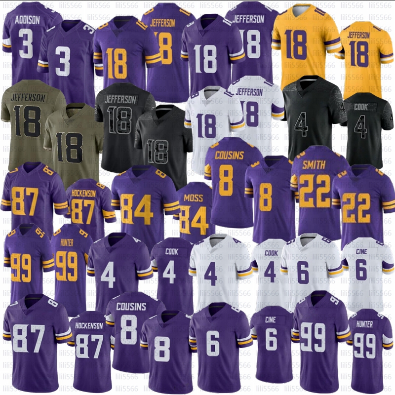 Justin Jefferson Football jersey Addison T.J. Hockenson Dalvin Cook Danielle Hunter Lewis Cine Kirk Cousins Harrison Smith Randy Moss stitched, Men
Justin Jefferson Football jersey Addison T.J. Hockenson Dalvin Cook Danielle Hunter Lewis Cine Kirk Cousins Harrison Smith Randy Moss stitched, Men