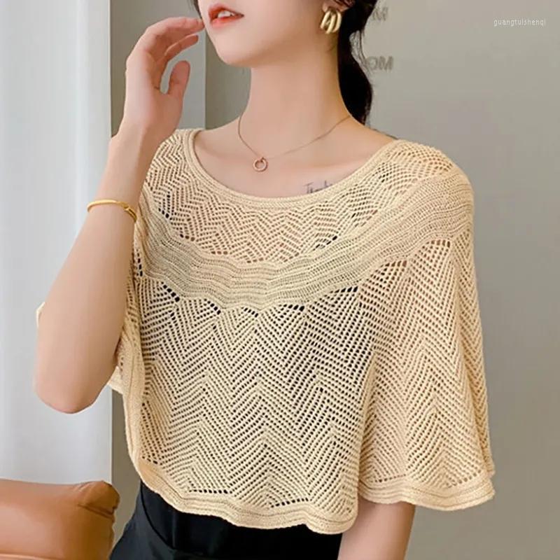Women's Knits Shawl Women Summer Thin Knitted Hollow Out Sunscreen Elegance Female Air-Conditioned Room Solid Color Round Neck Cape, Beige apricot
Women's Knits Shawl Women Summer Thin Knitted Hollow Out Sunscreen Elegance Female Air-Conditioned Room Solid Color Round Neck Cape, Beige apricot