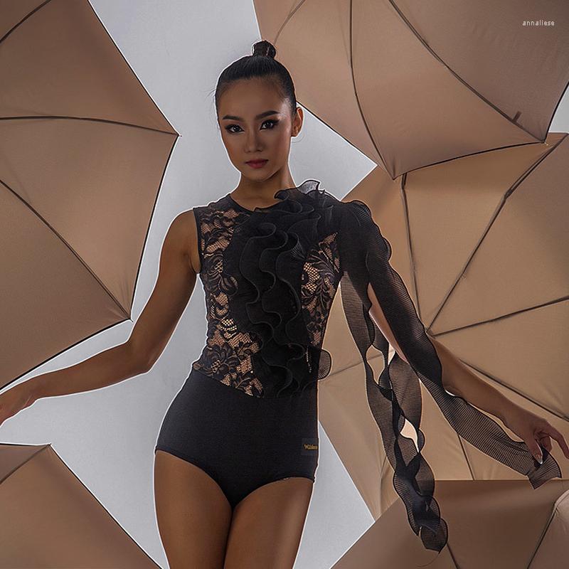 Stage Wear Ruffles Shoulder Ribbon Modern Dancing Tops Women'S Ballroom Dance Bodysuit Latin Performance Practice SL6917, Top
Stage Wear Ruffles Shoulder Ribbon Modern Dancing Tops Women'S Ballroom Dance Bodysuit Latin Performance Practice SL6917, Top