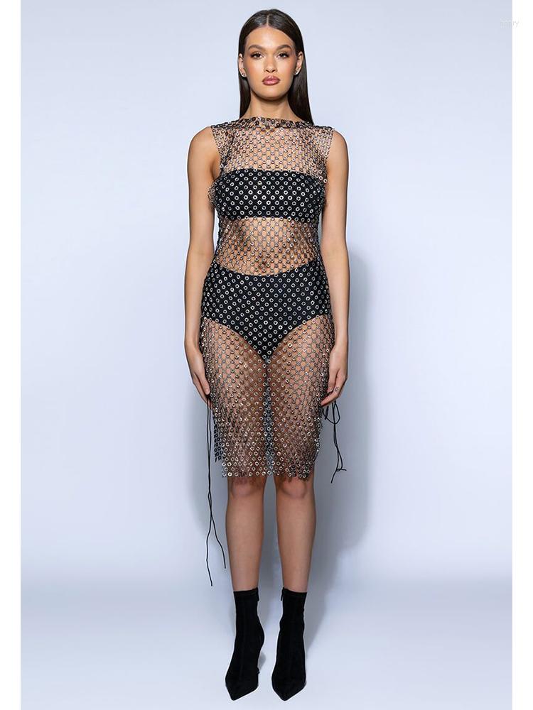 Casual Dresses Shiny Brilliant Mesh Fishet See Through Mini Dress For Women Y2k Sexy Club Cover Up Sleeveless Glitter Rhinestone Party, Black 90 cm
Casual Dresses Shiny Brilliant Mesh Fishet See Through Mini Dress For Women Y2k Sexy Club Cover Up Sleeveless Glitter Rhinestone Party, Black 90 cm