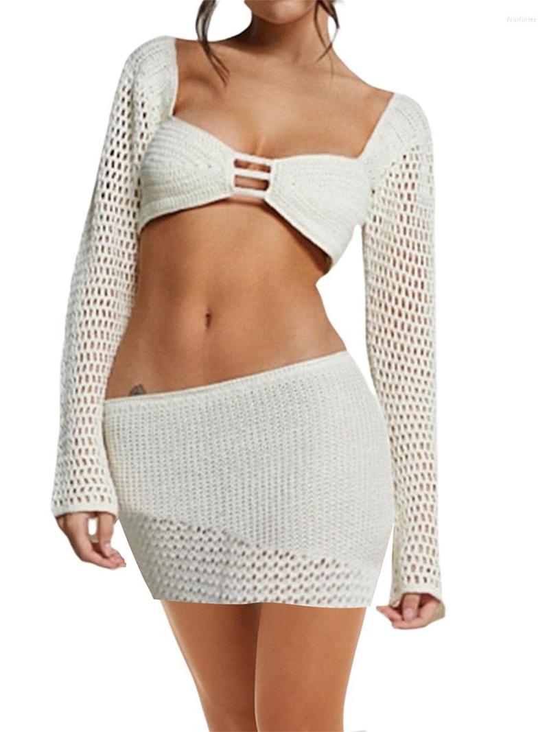 Women's Swimwear Women Tops Skirt Suit Long Sleeve Cutout Crop Shirt Solid Color Wrapped Short, White
Women's Swimwear Women Tops Skirt Suit Long Sleeve Cutout Crop Shirt Solid Color Wrapped Short, White