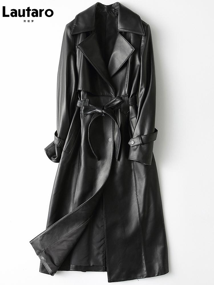 Jackets Lautaro Autumn Long Black Pu Leather Trench Coat for Women Long Sleeve Belt Elegant British Style Fashion 2021 4xl 5xl 6xl 7xl
Jackets Lautaro Autumn Long Black Pu Leather Trench Coat for Women Long Sleeve Belt Elegant British Style Fashion 2021 4xl 5xl 6xl 7xl