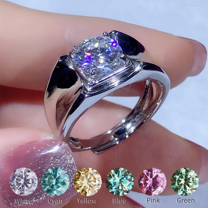 Cluster Rings 2.0CT Real Moissanite Ring For Men White Blue Yellow Green Color D VVS 925 Silver 2023 Trend Wedding Diamond Adjustable
Cluster Rings 2.0CT Real Moissanite Ring For Men White Blue Yellow Green Color D VVS 925 Silver 2023 Trend Wedding Diamond Adjustable