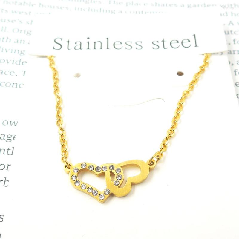 Pendant Necklaces 316L Stainless Steel CZ Crystal Double Heart Couple Love Necklace Fashion Jewelry
Pendant Necklaces 316L Stainless Steel CZ Crystal Double Heart Couple Love Necklace Fashion Jewelry