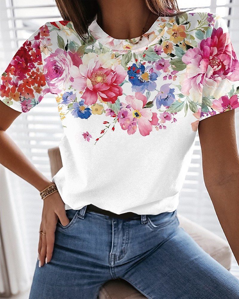 Women's T-Shirt Elegant women t-shirt summer short-sleeved t-shirt women loose temperament printed top women 230508, Pink
Women's T-Shirt Elegant women t-shirt summer short-sleeved t-shirt women loose temperament printed top women 230508, Pink