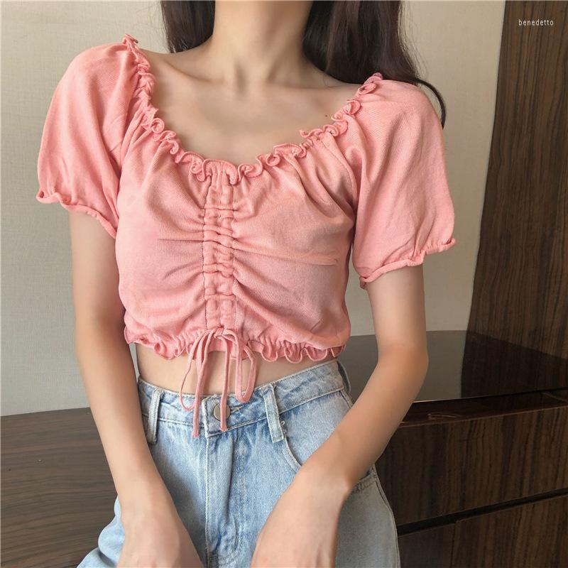 Women's T Shirts Ruched White Drawstring Short Sleeve Shirt 2023 Summer Fashion Women T-shirt Korean Slim Fit Female Crop Top Sweet Solid, Blue
Women's T Shirts Ruched White Drawstring Short Sleeve Shirt 2023 Summer Fashion Women T-shirt Korean Slim Fit Female Crop Top Sweet Solid, Blue