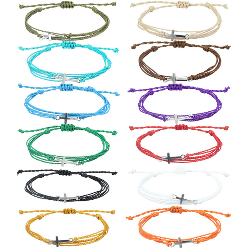Handmade Woven Braided Rope Cross Charm Bracelets For Women Men Lover Solid Color Beach Friendship Jewelry
Handmade Woven Braided Rope Cross Charm Bracelets For Women Men Lover Solid Color Beach Friendship Jewelry