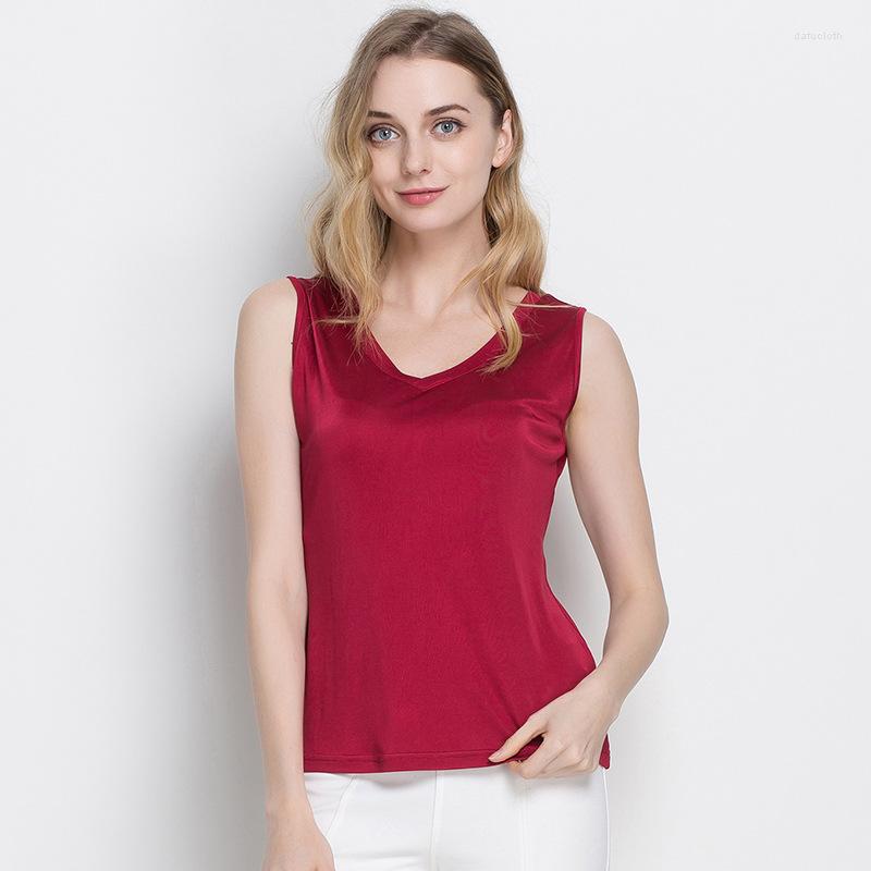 Women's Tanks Summer Women Real Silk Tank Tops Casual Knitted Shirts Comfortable Breathable Loose V-neck T-shirts 1046, Red
Women's Tanks Summer Women Real Silk Tank Tops Casual Knitted Shirts Comfortable Breathable Loose V-neck T-shirts 1046, Red