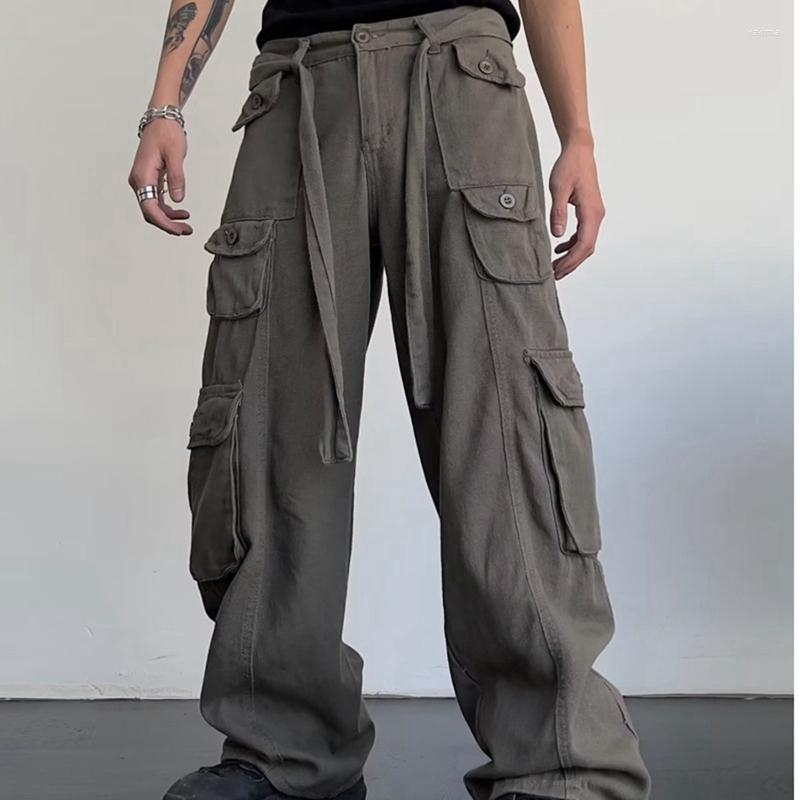 Men's Pants High Street Retro Casual Large Pocket Overalls Men Streetwear Summer Waist Loose Straight Tube Draped Wide Leg, Black
Men's Pants High Street Retro Casual Large Pocket Overalls Men Streetwear Summer Waist Loose Straight Tube Draped Wide Leg, Black