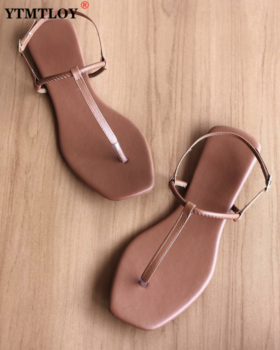 Slippers Casual Flat Women's Beach Sandals Flip Flops Summer T-strap Soft Women Sandals Ankle Strap Seaside Holiday Sandals for Girls 230509