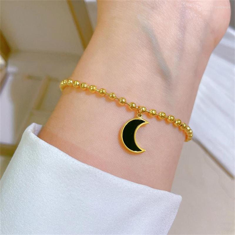 Link Bracelets Stainless Steel Black Moon Bracelet For Women Gold Plated Adjustable Fashion Jewelry Simple Crescent Pulsera
Link Bracelets Stainless Steel Black Moon Bracelet For Women Gold Plated Adjustable Fashion Jewelry Simple Crescent Pulsera