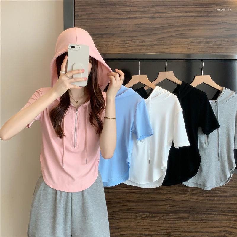 Women' T Shirts Hoodie Short Sleeve T-Shirt Zipper Design Chic Tunic Skinny Casual Aesthetic Korean Fashion Beautiful Woman Blouse Summer, Black
Women' T Shirts Hoodie Short Sleeve T-Shirt Zipper Design Chic Tunic Skinny Casual Aesthetic Korean Fashion Beautiful Woman Blouse Summer, Black