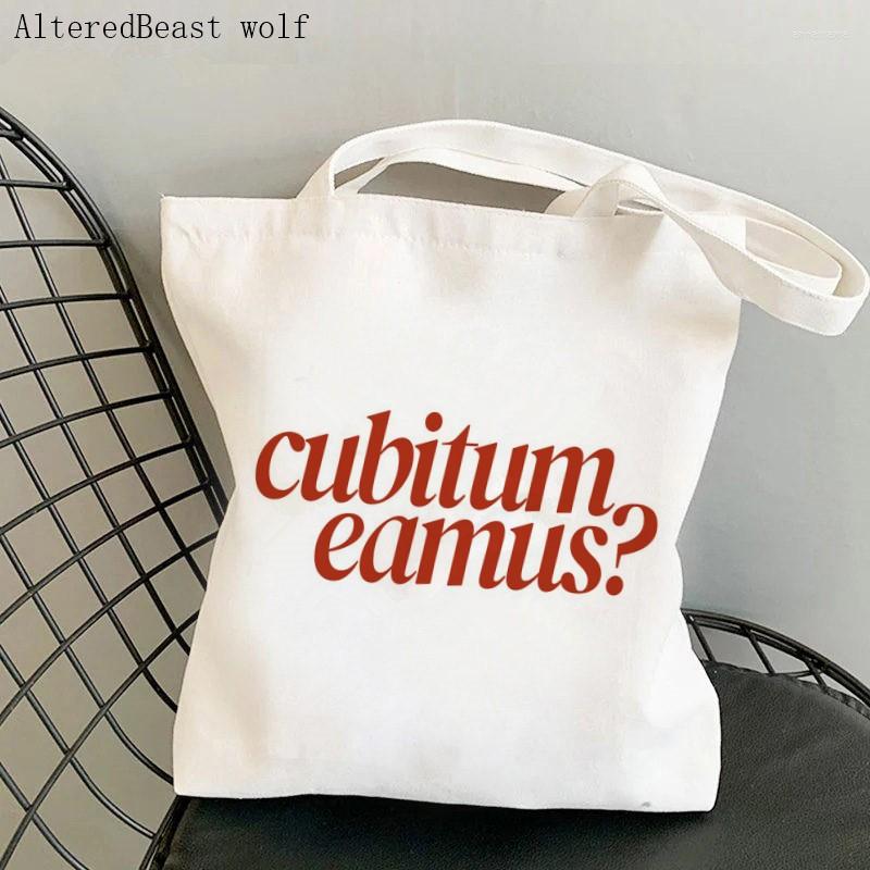 Shopping Bags Women Shoulder Bag Cubitum Eamus Harajuku Custom Canvas Shopper Girl Handbag Tote Lady, B4852
Shopping Bags Women Shoulder Bag Cubitum Eamus Harajuku Custom Canvas Shopper Girl Handbag Tote Lady, B4852