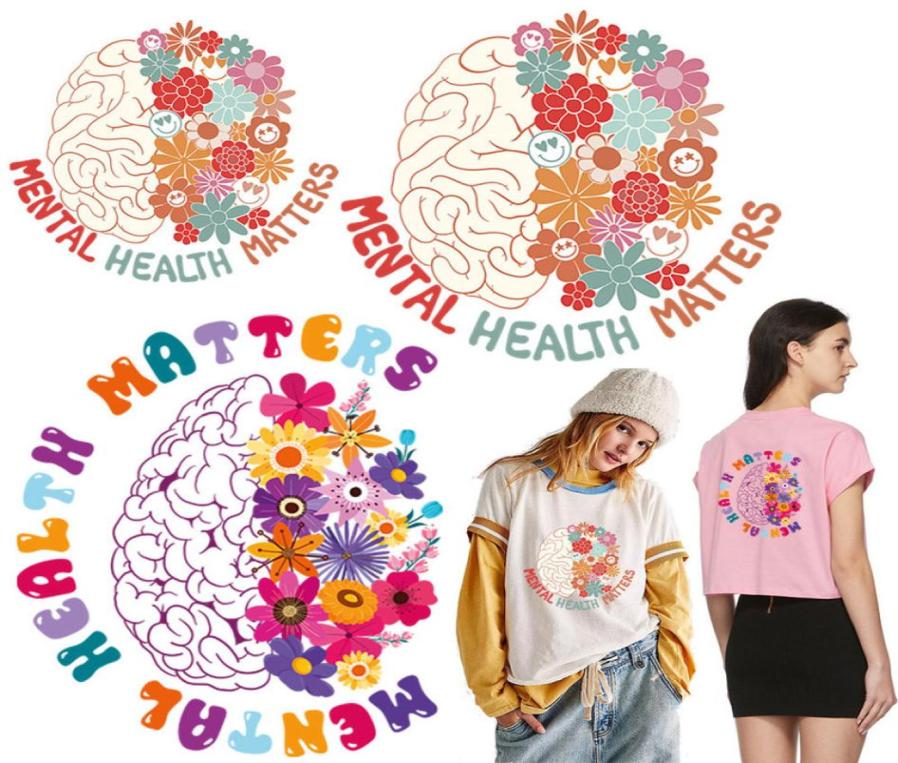 Heat Transfer Stickers On T shirt Iron Patches For Clothes DIY Mental Health Brain With Flowers Appliqued Decoration Washable 22069144504
Heat Transfer Stickers On T shirt Iron Patches For Clothes DIY Mental Health Brain With Flowers Appliqued Decoration Washable 22069144504