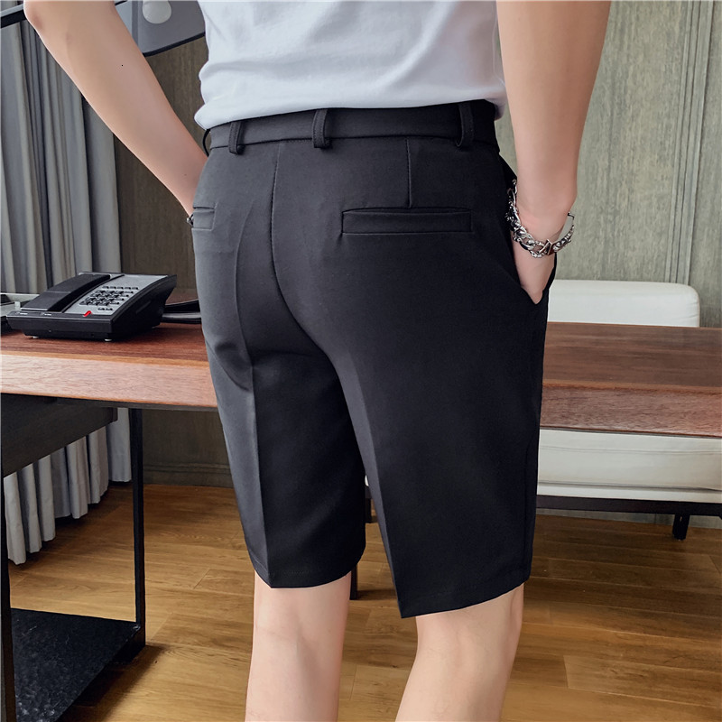 Men's Shorts Summer Slim fit Fashion Solid Straight Shorts Men Clothing Simple Match Casual Business Suit Short Homme Streetwear S-3XL 230509