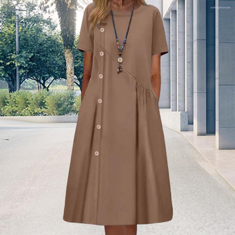 Casual Dresses Vintage 2023 Women Midi Dress Button Decor Plus Size Lady Summer Clothes, Sky blue
Casual Dresses Vintage 2023 Women Midi Dress Button Decor Plus Size Lady Summer Clothes, Sky blue