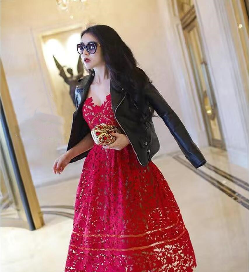 23-se-lf-p-t New Summer Strap Hollow Lace Beach Dress