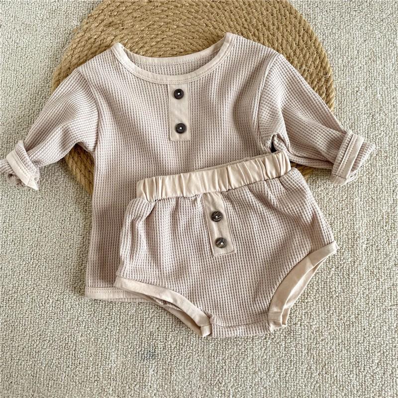 Clothing Sets Autumn Baby Comfortable Waffle Clothes Set Solid Sweatshirt Pp Pants 2pcs Long Sleeve Cotton Children Suit, Brown
Clothing Sets Autumn Baby Comfortable Waffle Clothes Set Solid Sweatshirt Pp Pants 2pcs Long Sleeve Cotton Children Suit, Brown