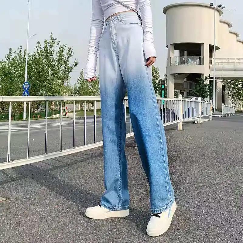 Women's Jeans American Retro Gradient Gary Straight Women Summer Mopping Pants Spring High Waist Design Baggy, Blue
Women's Jeans American Retro Gradient Gary Straight Women Summer Mopping Pants Spring High Waist Design Baggy, Blue