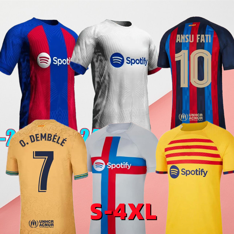 

22/23/24 LEWANDOWSKI ANSU FATI Soccer Jerseys 2023 FERRAN ADAMA AUBA CHRISTENSEN O. DEMBELE PEDRI MEMPHIS DEST GAVI barcelona maillots football shirt kids kit uniform