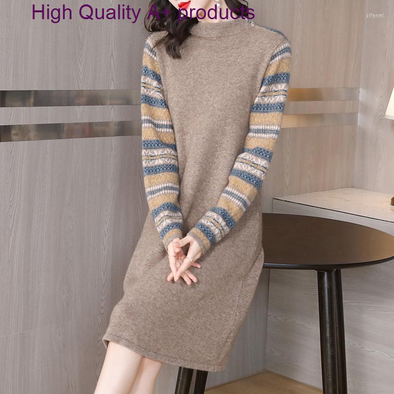 Casual Dresses ZUO MAN RU Autumn Winter Long Sleeve Slim Pullover Sweater Dress Women' Knitting O Neck Basic Female Fashion Causal, As shown2
Casual Dresses ZUO MAN RU Autumn Winter Long Sleeve Slim Pullover Sweater Dress Women' Knitting O Neck Basic Female Fashion Causal, As shown2