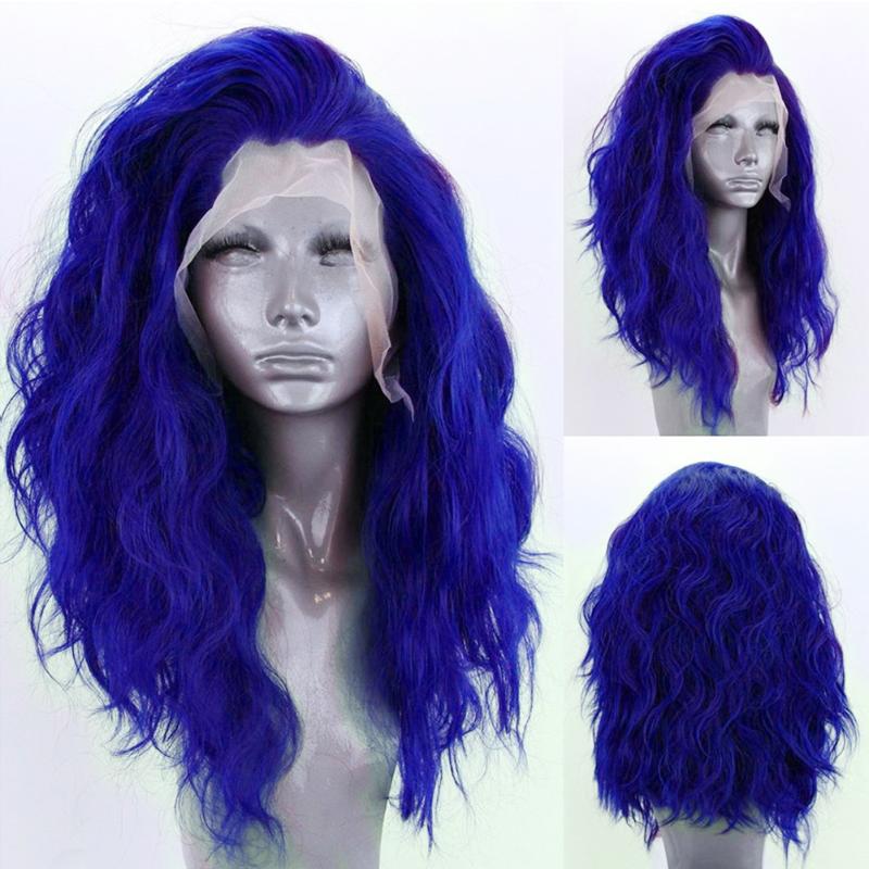 Synthetic Wigs High Temperature Fiber Lace Front Wig Natural Wave For Women Blue Hair Heat Resistant Cosplay, Picture shown
Synthetic Wigs High Temperature Fiber Lace Front Wig Natural Wave For Women Blue Hair Heat Resistant Cosplay, Picture shown