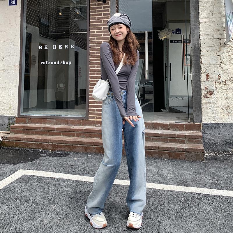 Women' Jeans Ripped Women High Waist Gradient Color Straight Lengthen Wide Leg Denim Pants Drop Spring Femme All-match Loose Trousers, Blue
Women' Jeans Ripped Women High Waist Gradient Color Straight Lengthen Wide Leg Denim Pants Drop Spring Femme All-match Loose Trousers, Blue