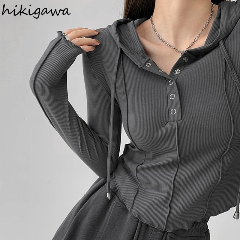Women' T-Shirt Crop Tops Fashion T-shirts for Women Hooded Sweatshirt Long Sleeve Tees Y2k Clothes Korean Casual Woman Tshirts Ropa Mujer 230509, Blue
Women' T-Shirt Crop Tops Fashion T-shirts for Women Hooded Sweatshirt Long Sleeve Tees Y2k Clothes Korean Casual Woman Tshirts Ropa Mujer 230509, Blue