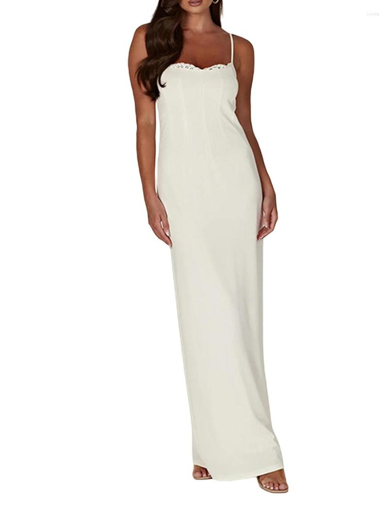 Casual Dresses Women Long Bodycon Dress Solid Color Lace Trim Sleeveless Sling Cocktail Summer Party Club, Black
Casual Dresses Women Long Bodycon Dress Solid Color Lace Trim Sleeveless Sling Cocktail Summer Party Club, Black