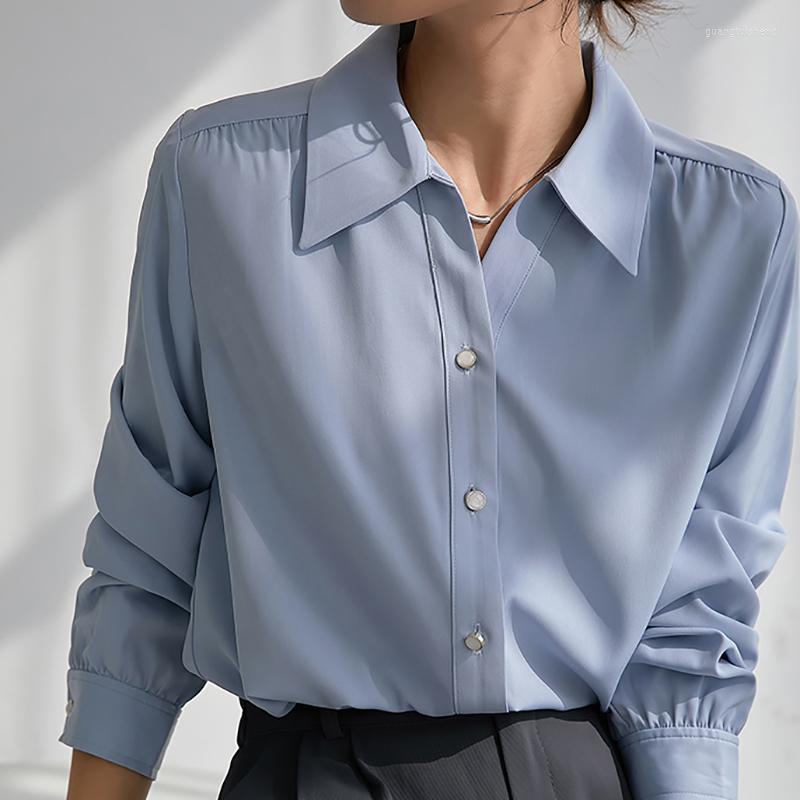 Women' Blouses 2023 Autumn Vintage Shirts Loose Solid Women Chiffon Blouse Korean Fashion Button Long Sleeve Casual Office Ladies Tops, Blue
Women' Blouses 2023 Autumn Vintage Shirts Loose Solid Women Chiffon Blouse Korean Fashion Button Long Sleeve Casual Office Ladies Tops, Blue