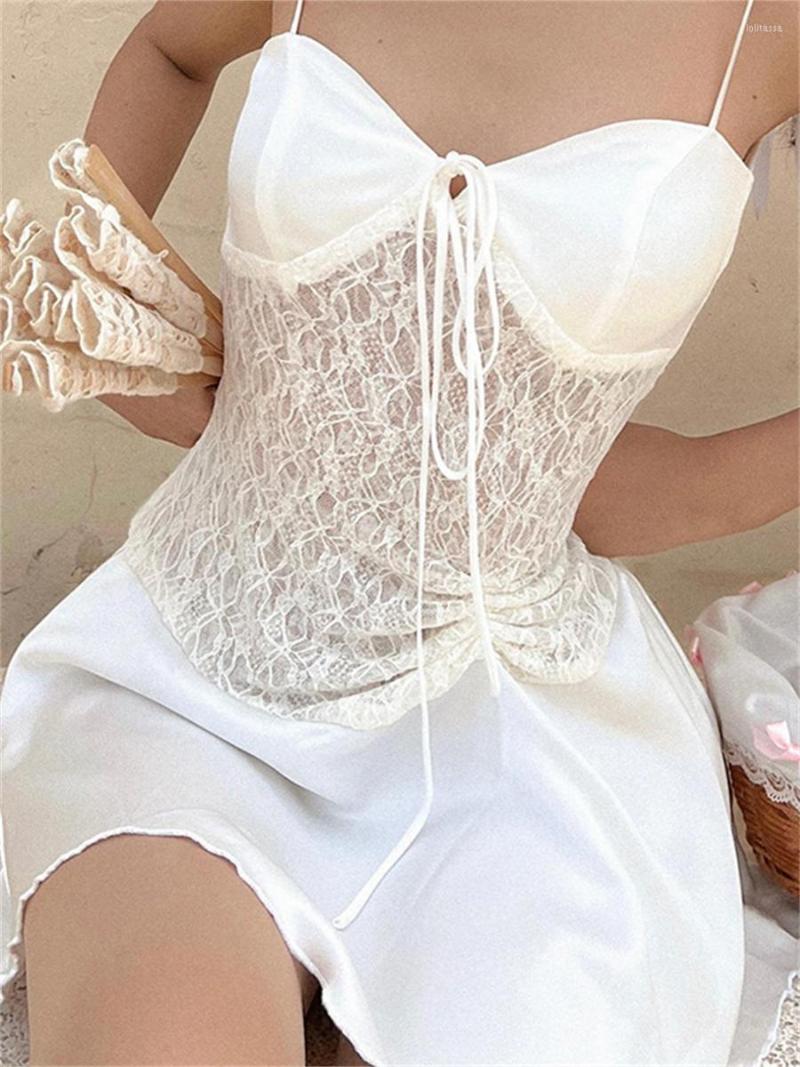 Casual Dresses Wsevypo Fairycore Lace Sheer Spliced Sling Mini Dress Sweet Summer Sleeveless Lacing Low Cut Straps A-Line Party, White
Casual Dresses Wsevypo Fairycore Lace Sheer Spliced Sling Mini Dress Sweet Summer Sleeveless Lacing Low Cut Straps A-Line Party, White
