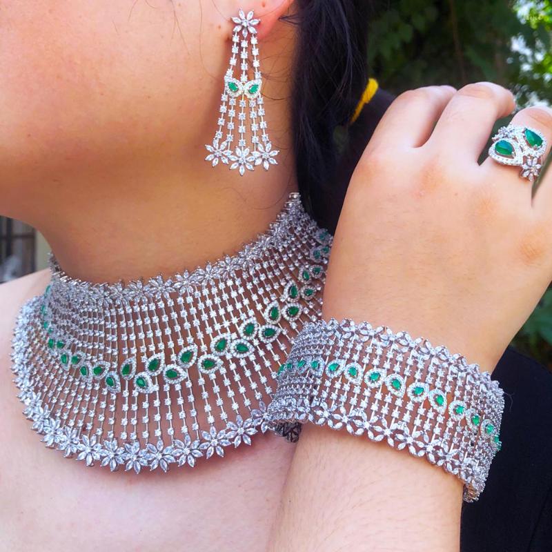 Necklace Earrings Set Missvikki African Dubai Jewelry Nigerian Ring Bangle Women Bridal Wedding Party Accessories, Picture shown
Necklace Earrings Set Missvikki African Dubai Jewelry Nigerian Ring Bangle Women Bridal Wedding Party Accessories, Picture shown