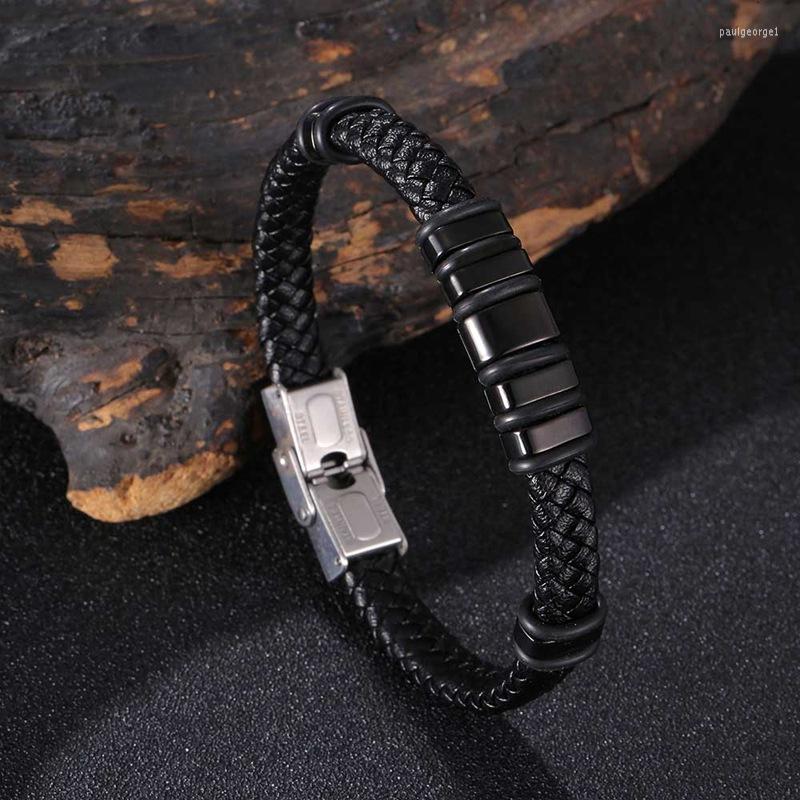 Charm Bracelets Trendy Brand Black Braided Leather Men Bracelet Stainless Steel Buckle Rock Hip Hop Bangle Male Jewelry Accessories Gift
Charm Bracelets Trendy Brand Black Braided Leather Men Bracelet Stainless Steel Buckle Rock Hip Hop Bangle Male Jewelry Accessories Gift